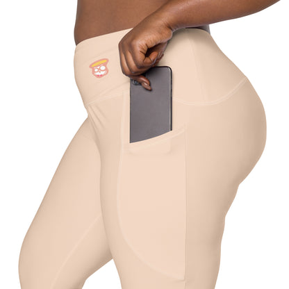 Almond Cream "Jubilee" Leggings with Pockets (Plus)