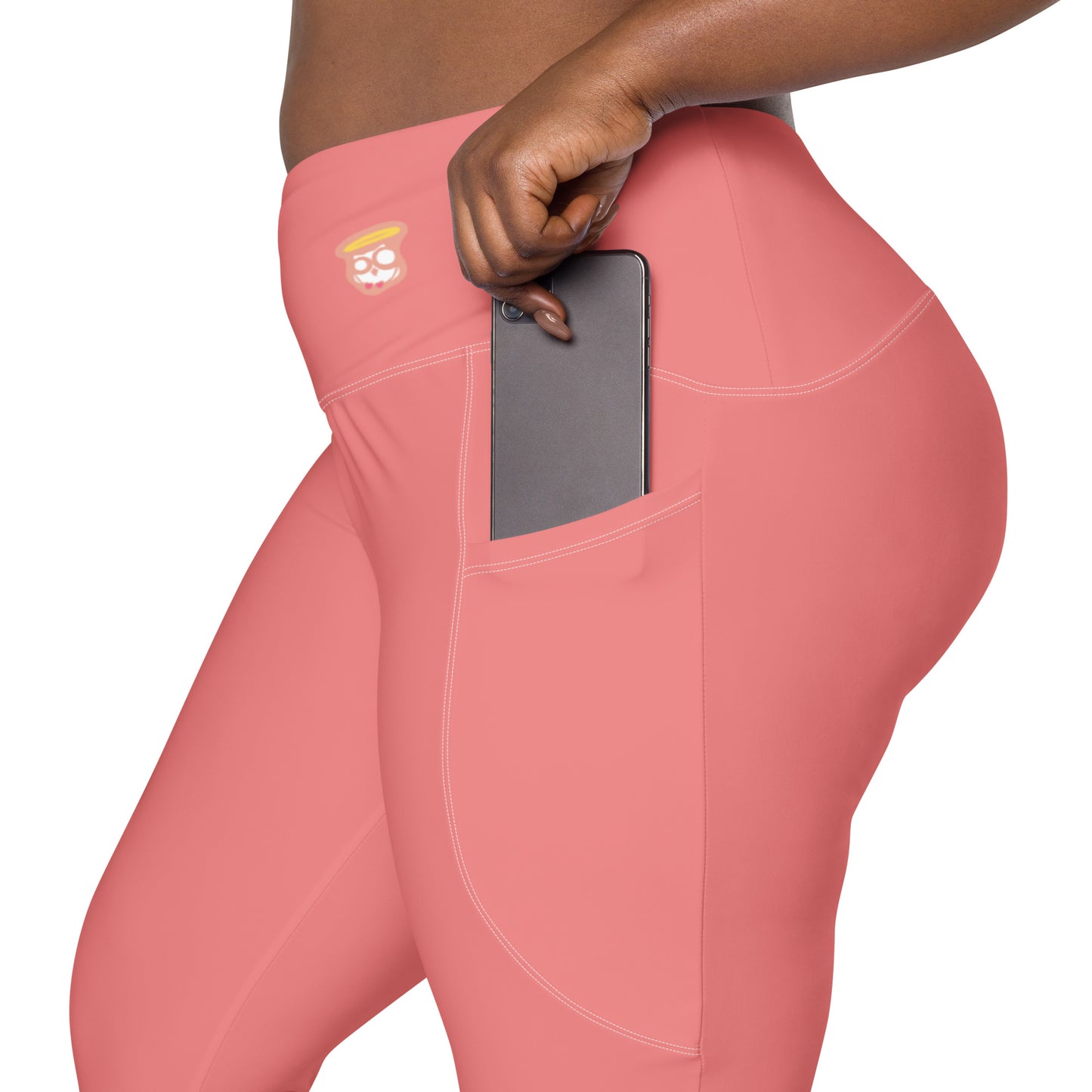 Salmon "Jubilee" Leggings with Pockets (Plus)