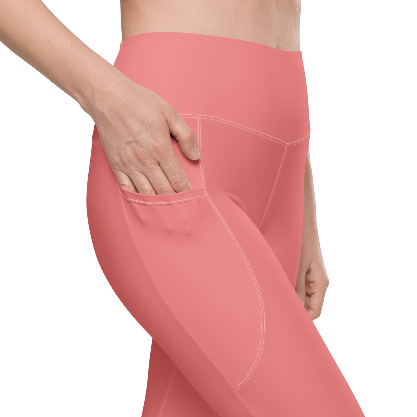 Salmon "Jubilee" Yoga Leggings with Pockets (Solid Color)