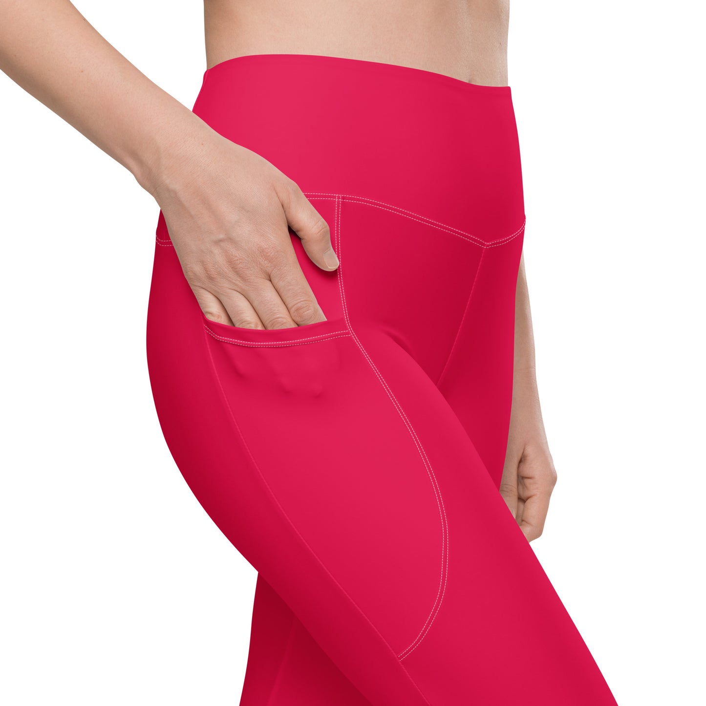 Valentine Pink "Jubilee" Yoga Leggings with Pockets (Solid Color)