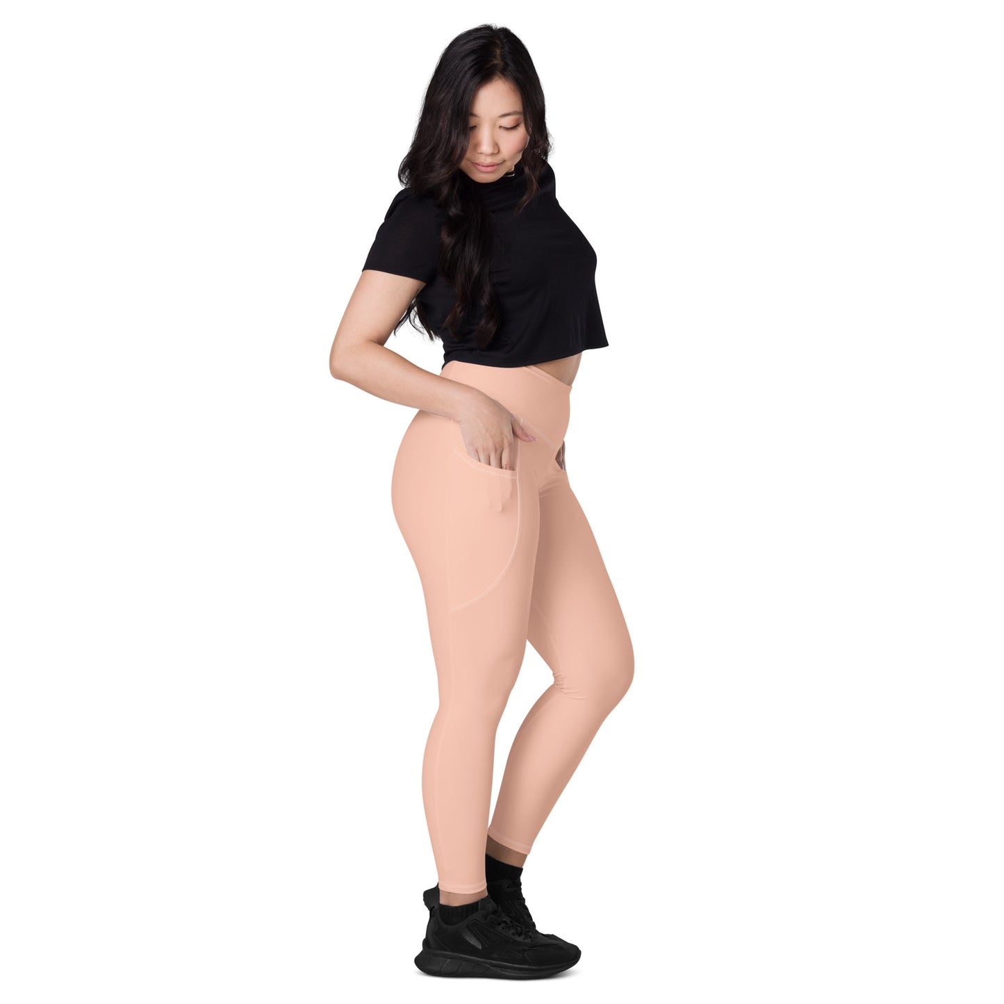 Rose Peach Leggings (Awaken) Leggings with Pockets