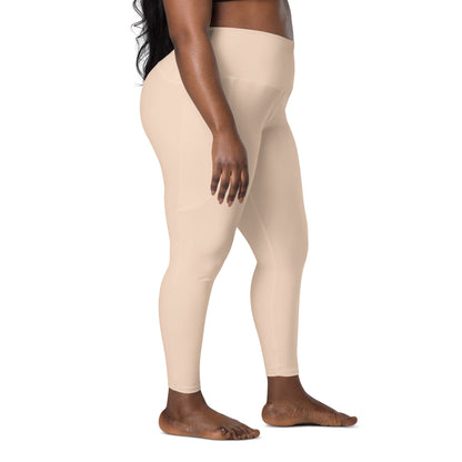 Almond Cream "Jubilee" Leggings with Pockets (Plus)