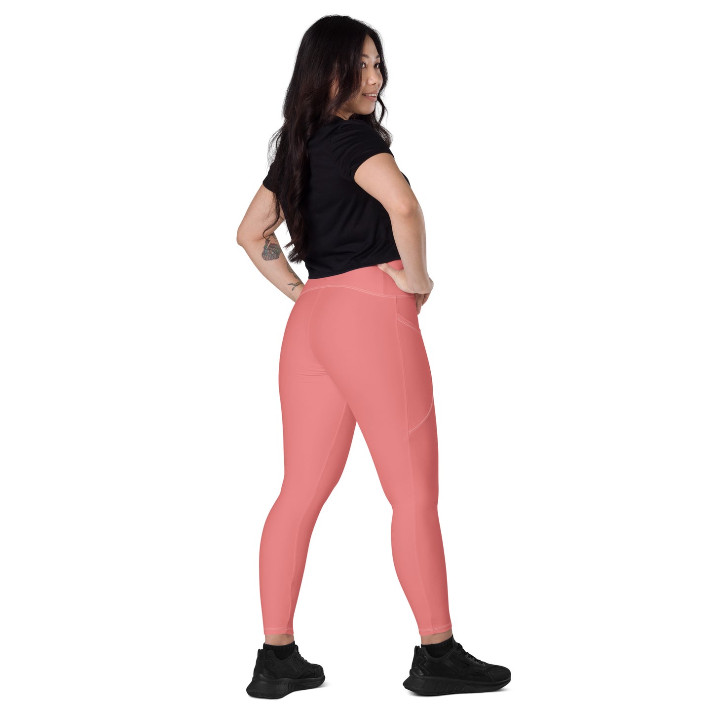 Salmon "Jubilee" Yoga Leggings with Pockets (Solid Color)