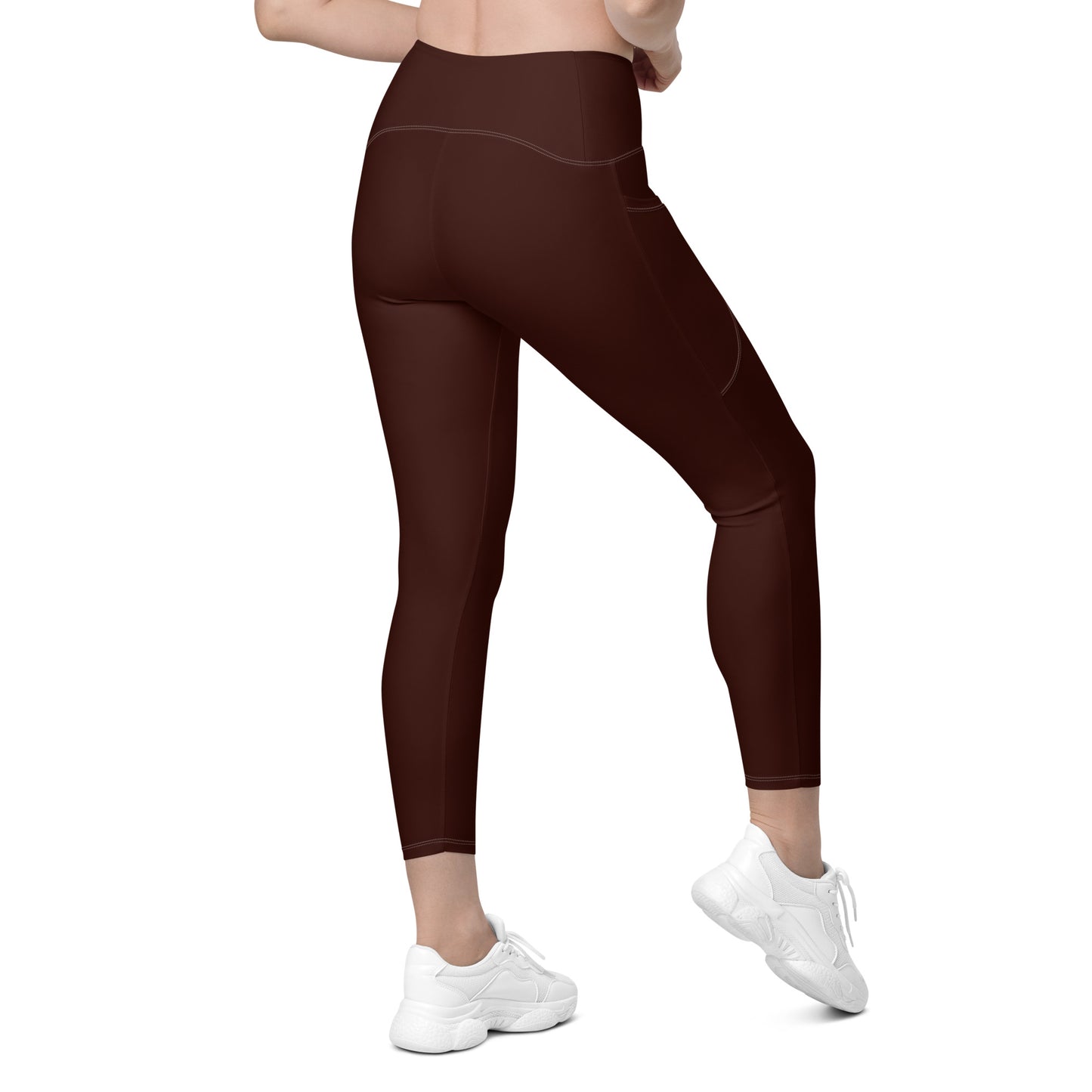 Deep Brown "Jubilee" Yoga Leggings with Pockets (Solid Color)