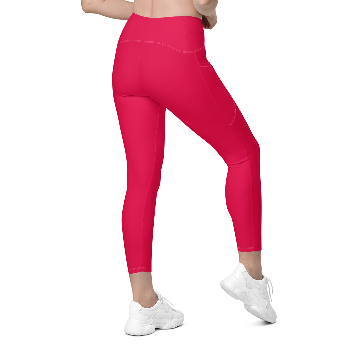 Valentine Pink "Jubilee" Yoga Leggings with Pockets (Solid Color)