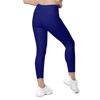 Navy Blue "Jubilee" Yoga Leggings with Pockets (Solid Color)