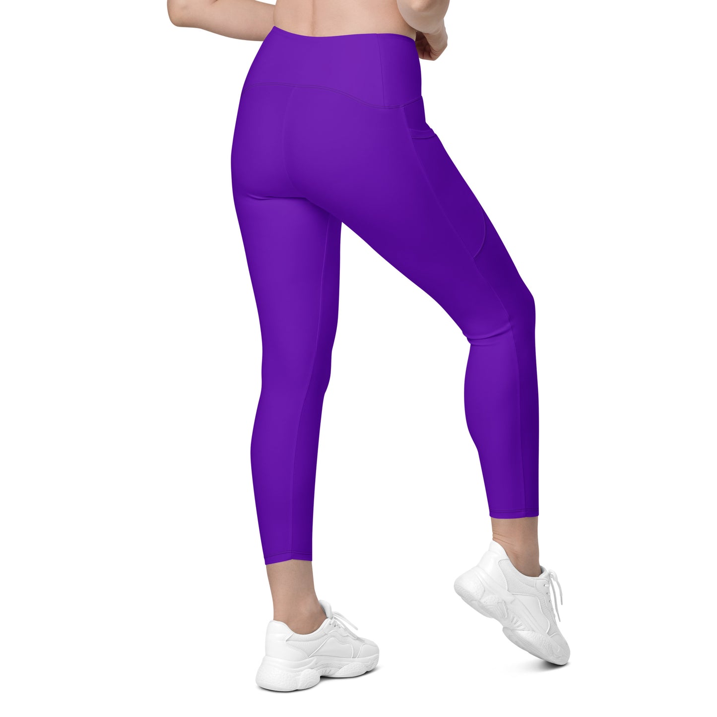 Purple Violet "Jubilee" Yoga Leggings with Pockets (Solid Color)