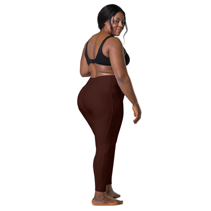 Deep Brown "Jubilee" Leggings with Pockets (Plus)