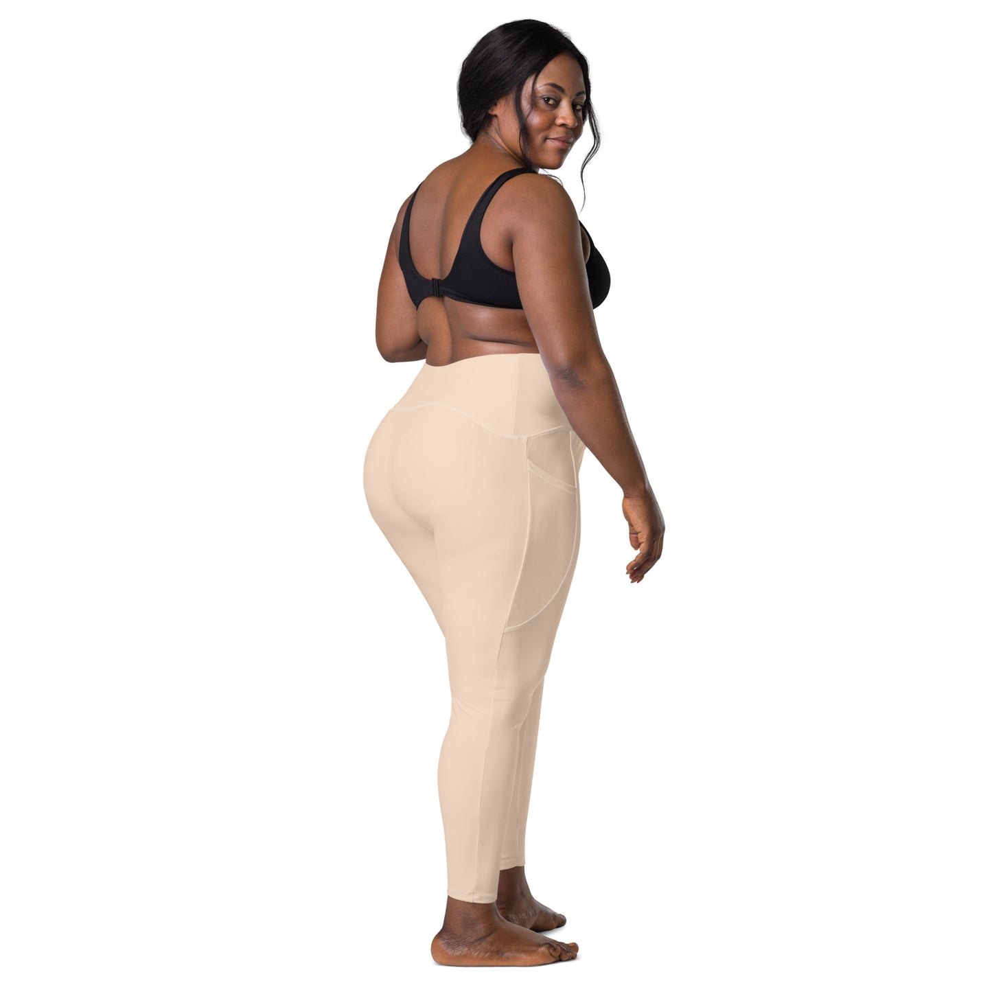 Almond Cream "Jubilee" Leggings with Pockets (Plus)