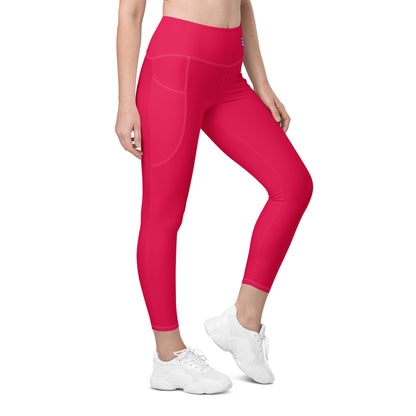 Valentine Pink "Jubilee" Yoga Leggings with Pockets (Solid Color)