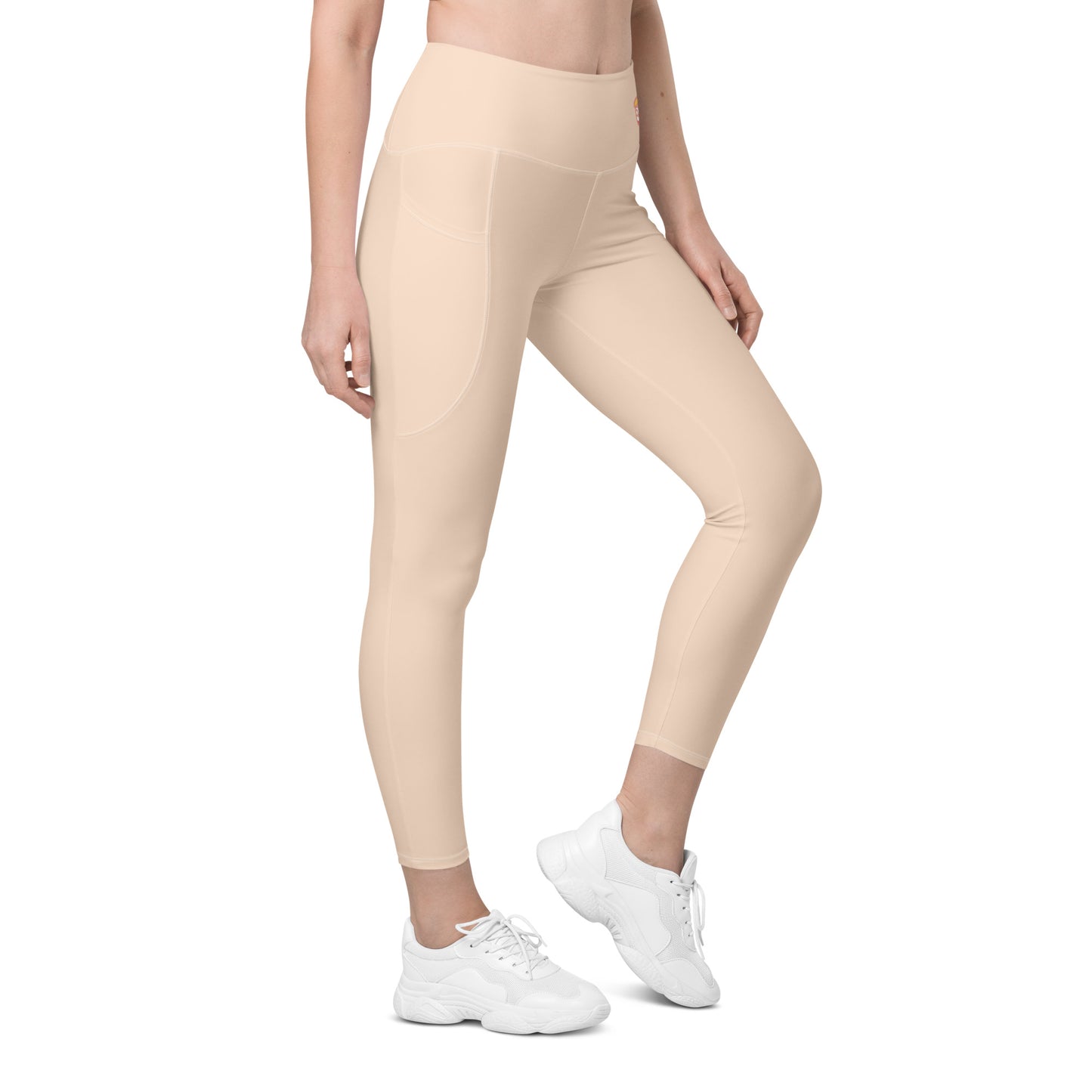 Almond Cream "Jubilee" Yoga Leggings with Pockets (Solid Color)