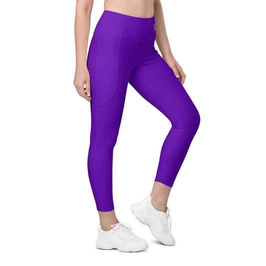 Purple Violet "Jubilee" Yoga Leggings with Pockets (Solid Color)