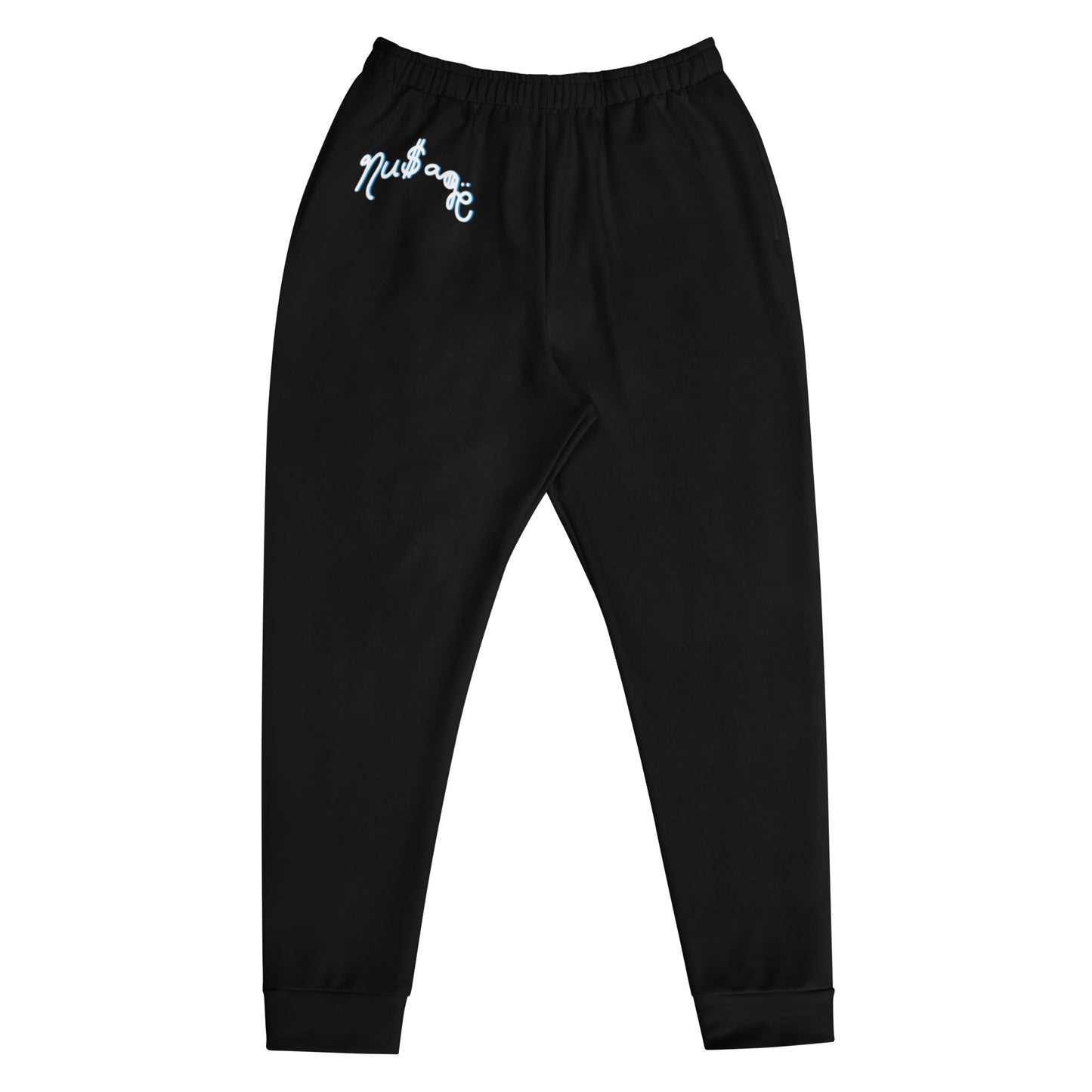 NuSage Blue Wordmark Men's Joggers (Black)