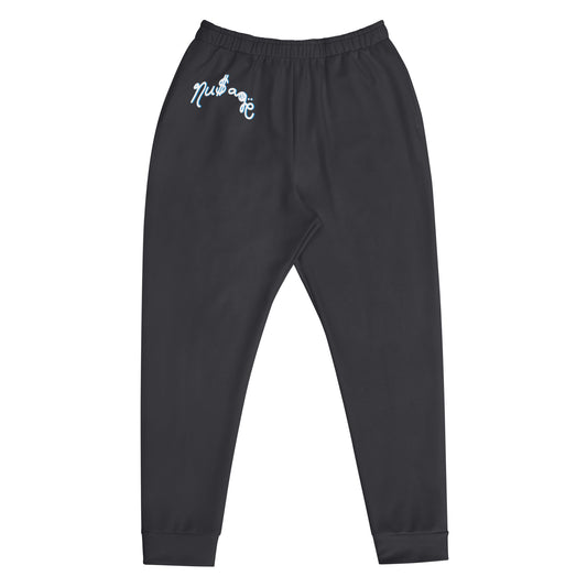 NuSage Blue Wordmark Men's Joggers (Charcoal)