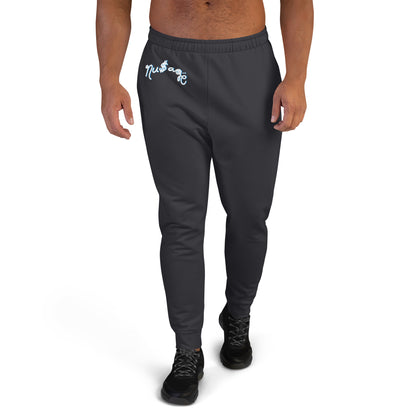 NuSage Blue Wordmark Men's Joggers (Charcoal)