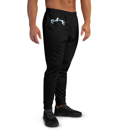 NuSage Blue Wordmark Men's Joggers (Black)