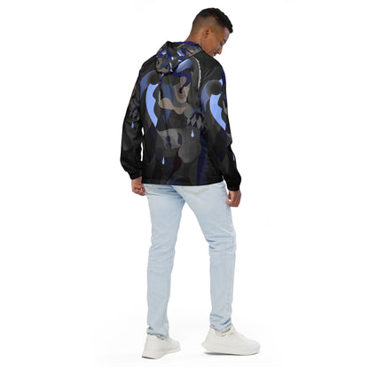 Charcoal Black "Pharaoh" Windbreaker with Royal Blue Highlights *