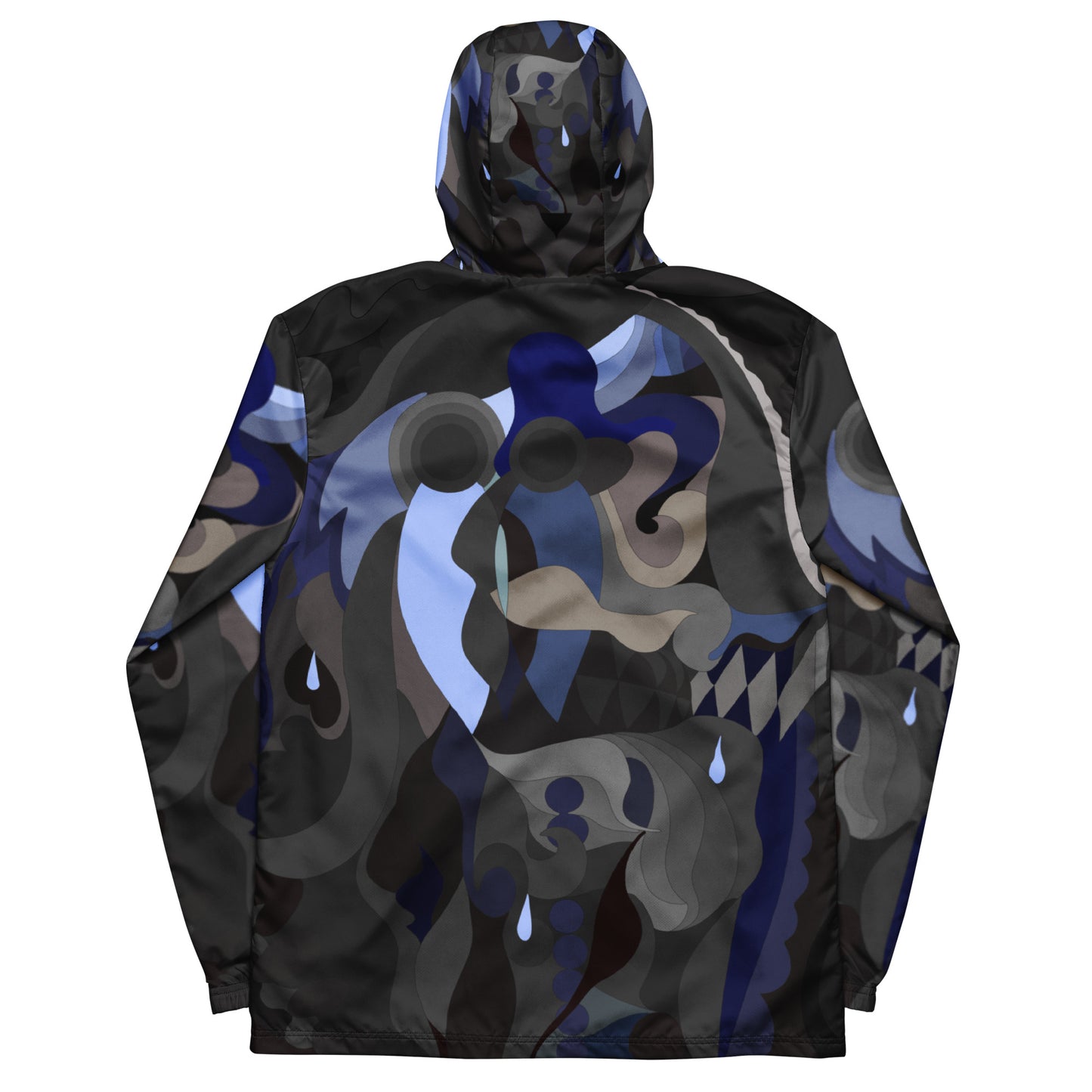 Charcoal Black "Pharaoh" Windbreaker with Royal Blue Highlights *