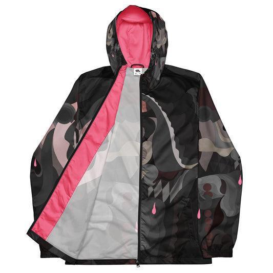 Charcoal Black "Pharaoh" Windbreaker with Cotton Candy Pink Highlights *