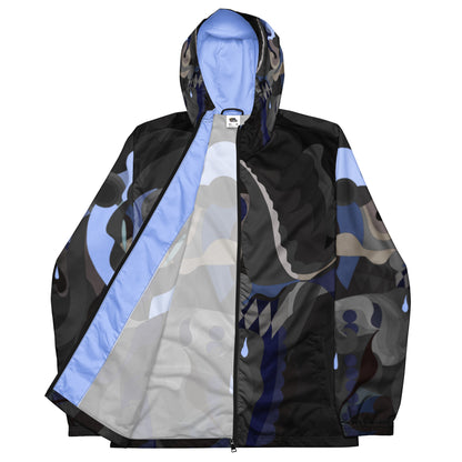 Charcoal Black "Pharaoh" Windbreaker with Powder Blue Highlights *