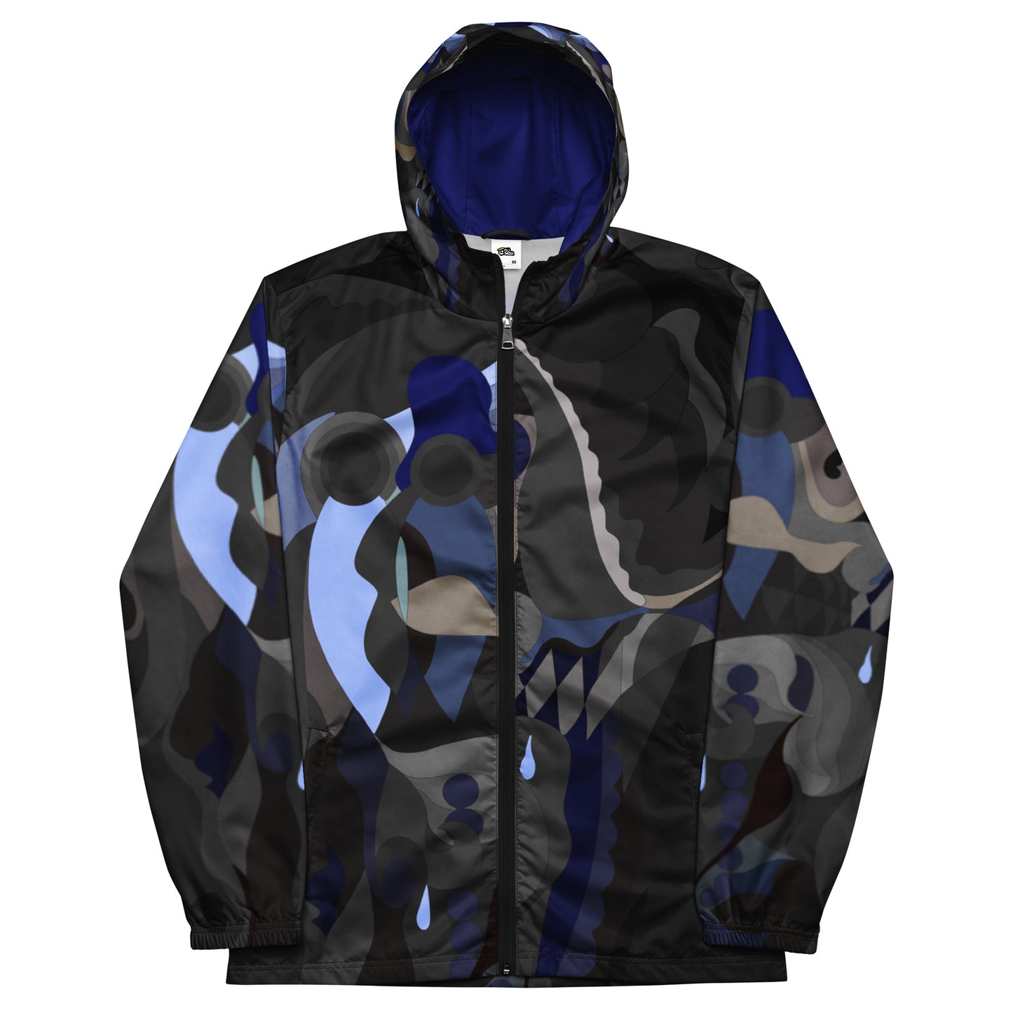 Charcoal Black "Pharaoh" Windbreaker with Royal Blue Highlights *