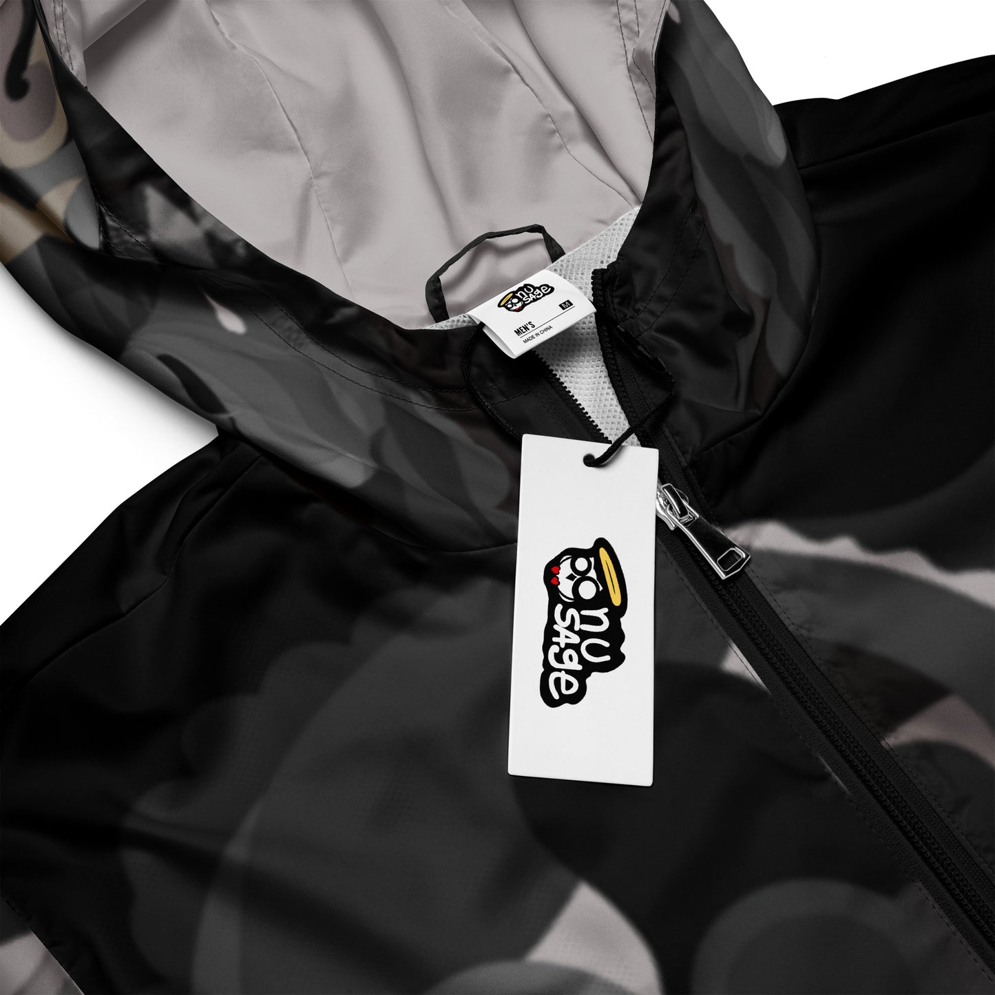 Charcoal Black Pharaoh Windbreaker with Smoky Gray Highlights