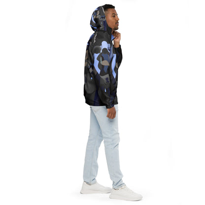 Charcoal Black "Pharaoh" Windbreaker with Powder Blue Highlights *