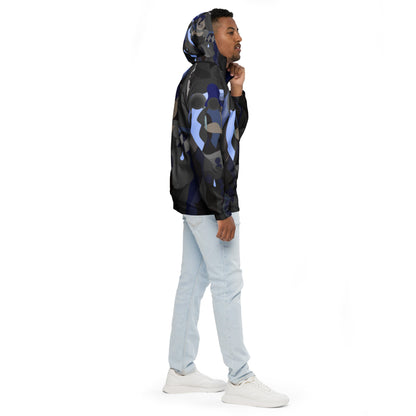 Charcoal Black "Pharaoh" Windbreaker with Royal Blue Highlights *