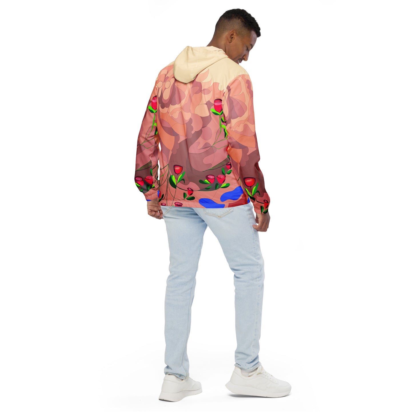 Creamy "Blissful Dragon" Men’s Windbreaker