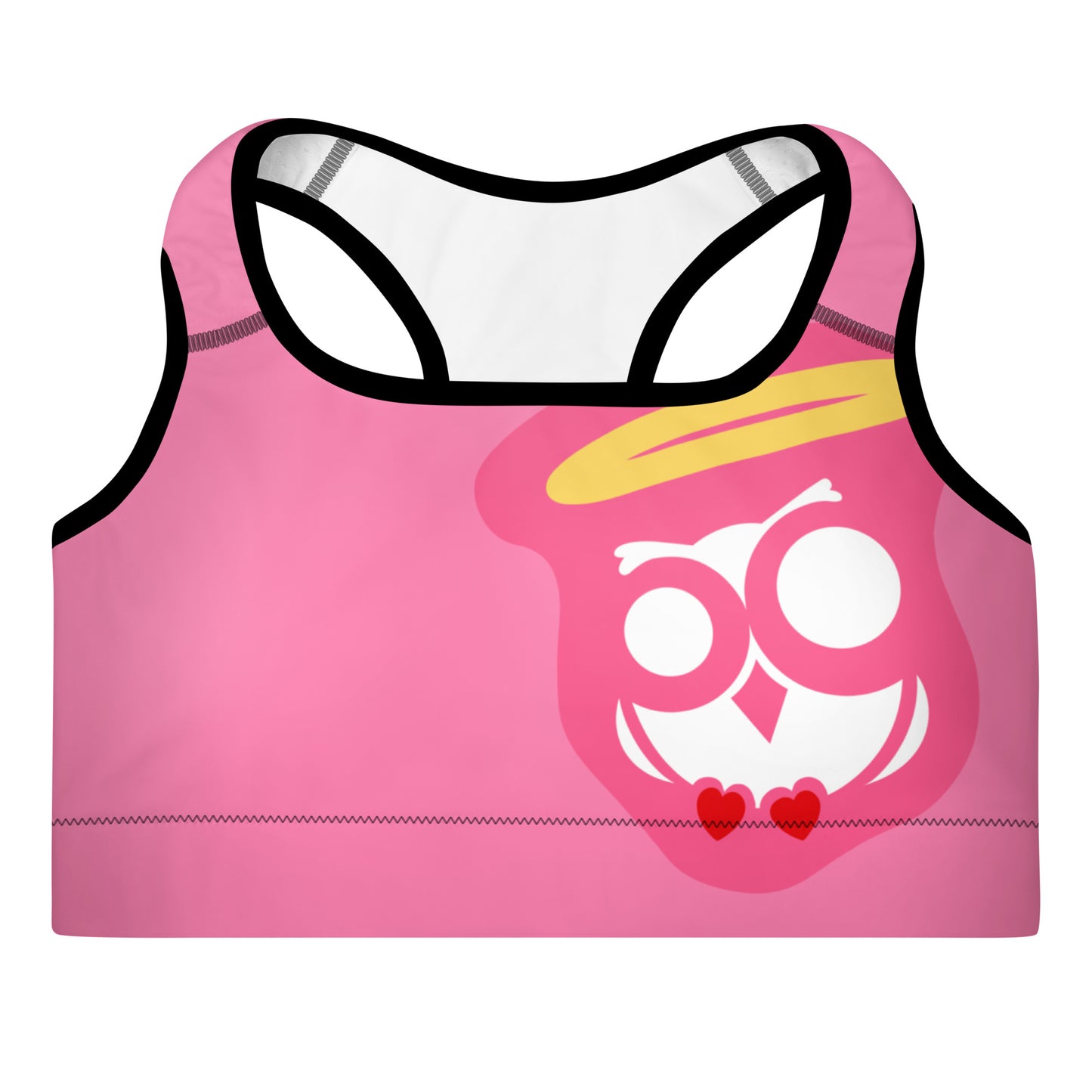 Cotton Candy Pink & Black Padded Sports Bra