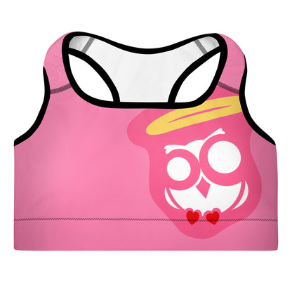 Cotton Candy Pink & Black Padded Sports Bra