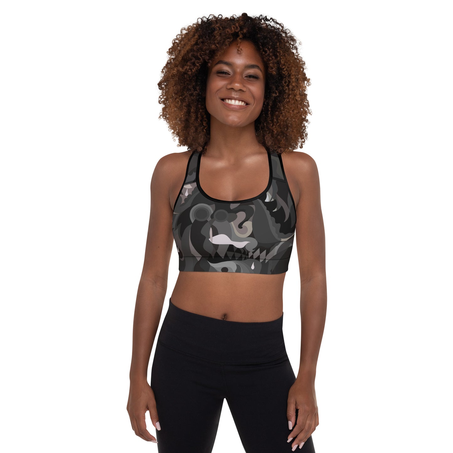 Pharaoh Black Padded Sports Bra