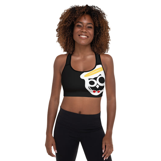 Black NuSage Padded Sports Bra