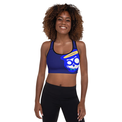 Royal Blue & Black Padded Sports Bra