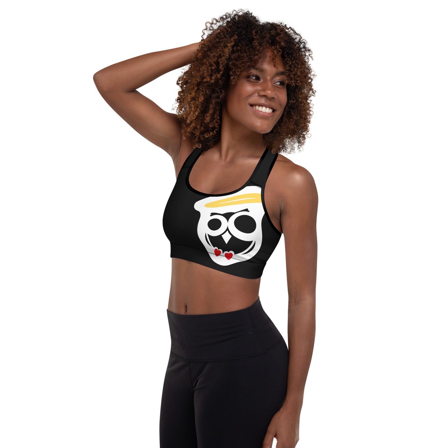 Black NuSage Padded Sports Bra