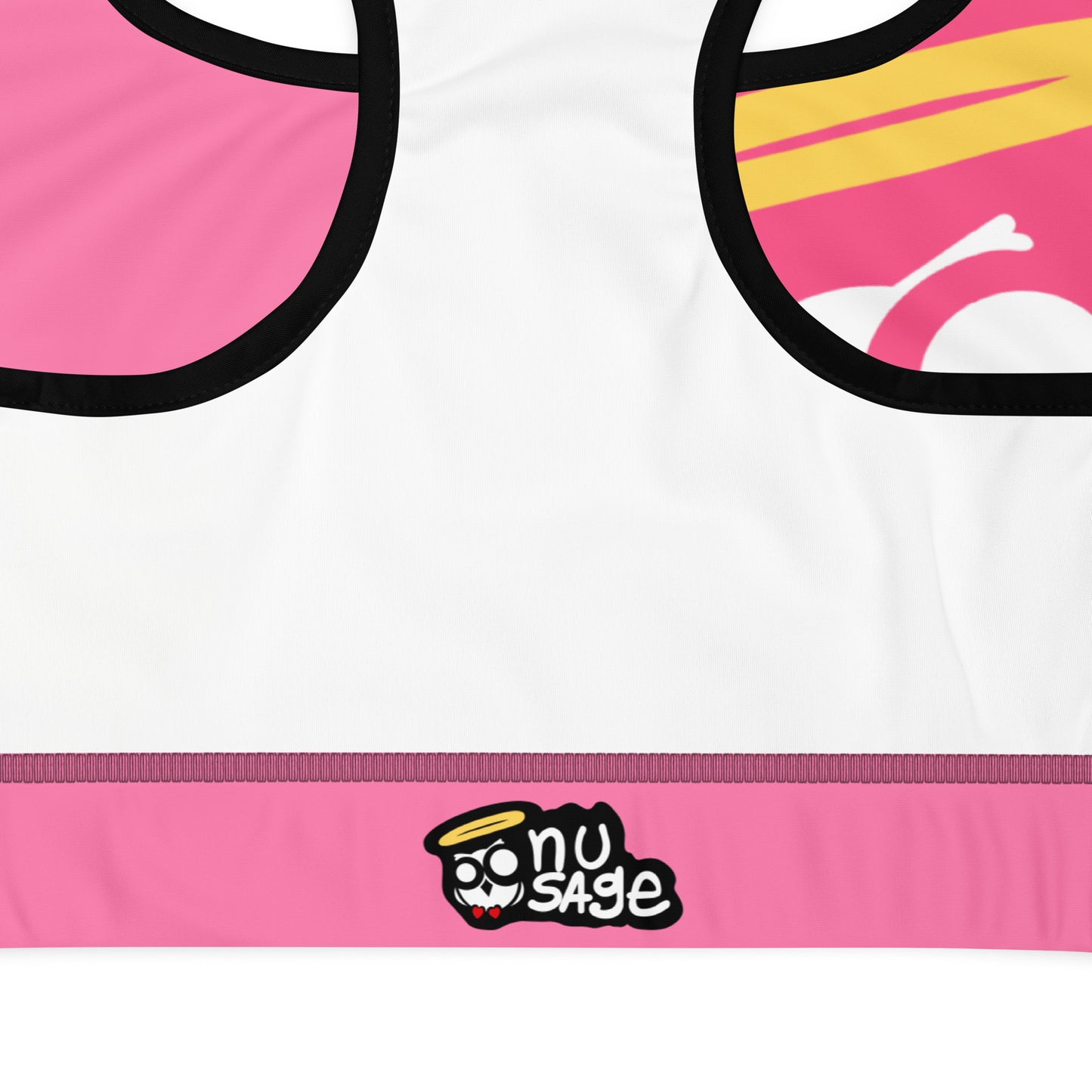 Cotton Candy Pink & Black Padded Sports Bra