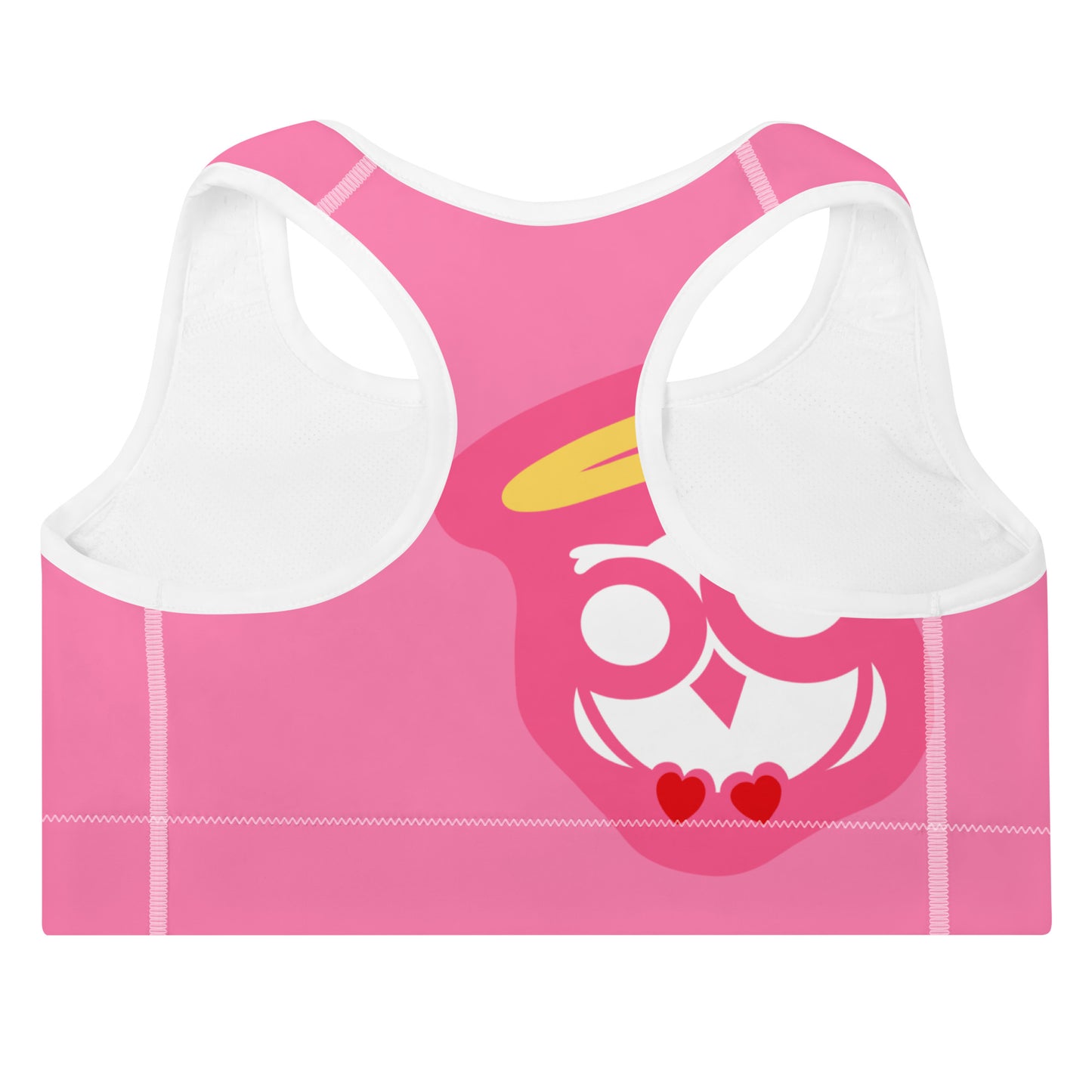 Cotton Candy Pink & White Padded Sports Bra