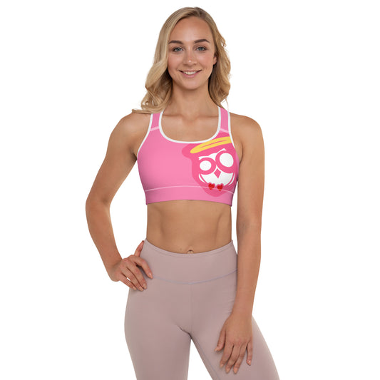 Cotton Candy Pink & White Padded Sports Bra