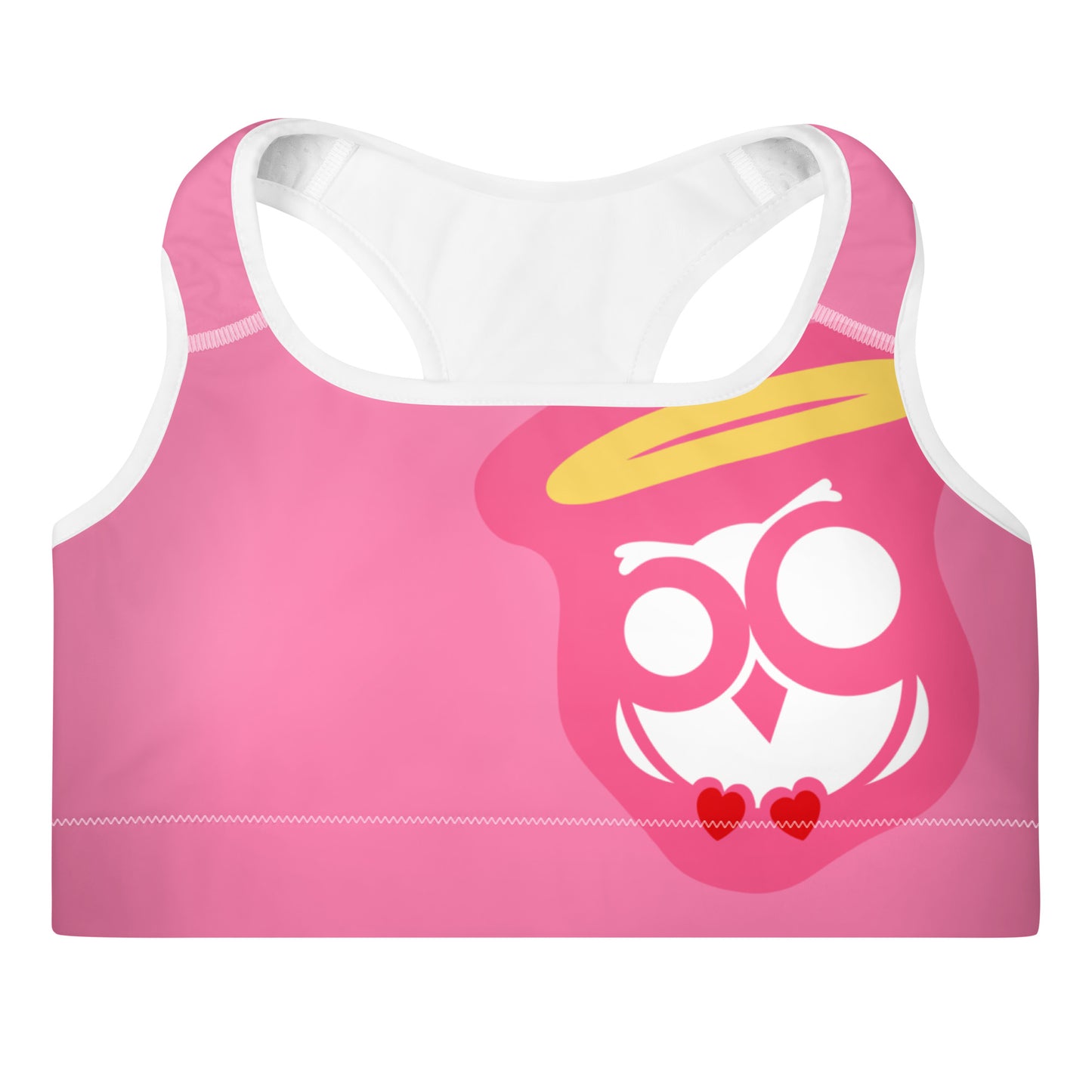 Cotton Candy Pink & White Padded Sports Bra