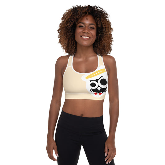 Vanilla Cream NuSage White Padded Sports Bra