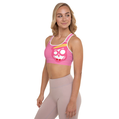 Cotton Candy Pink & White Padded Sports Bra