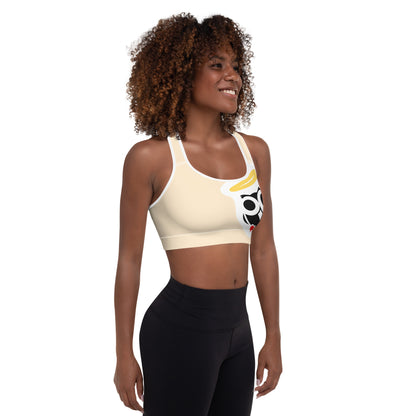 Vanilla Cream NuSage White Padded Sports Bra