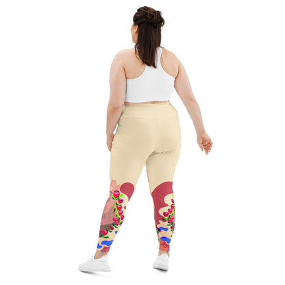 Creamy Dragon Leggings (Plus Size)