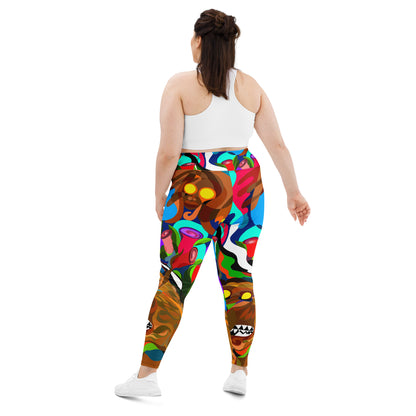 Jungle Eyes in Tulips Yoga Leggings (Plus)