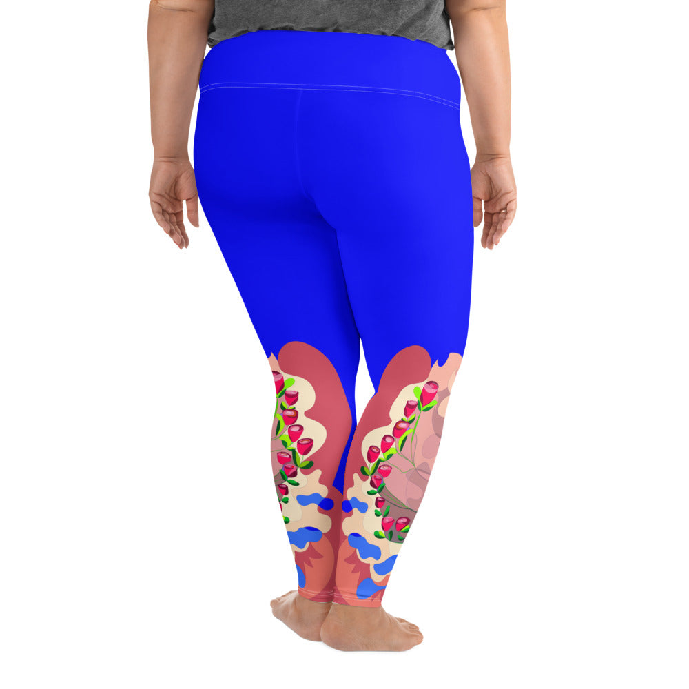 Night Sky Blue Dragon Yoga Leggings (Plus)