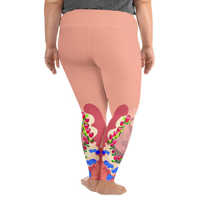 Pinky Mauve Dragon Yoga Leggings (Plus)