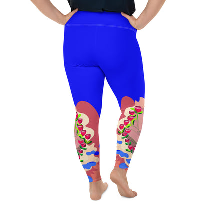 Night Sky Blue Dragon Yoga Leggings (Plus)