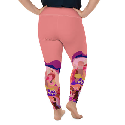 Salmon "Jubilee" Plus Size Leggings