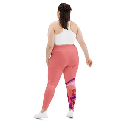 Salmon "Jubilee" Plus Size Leggings (Single Leg)