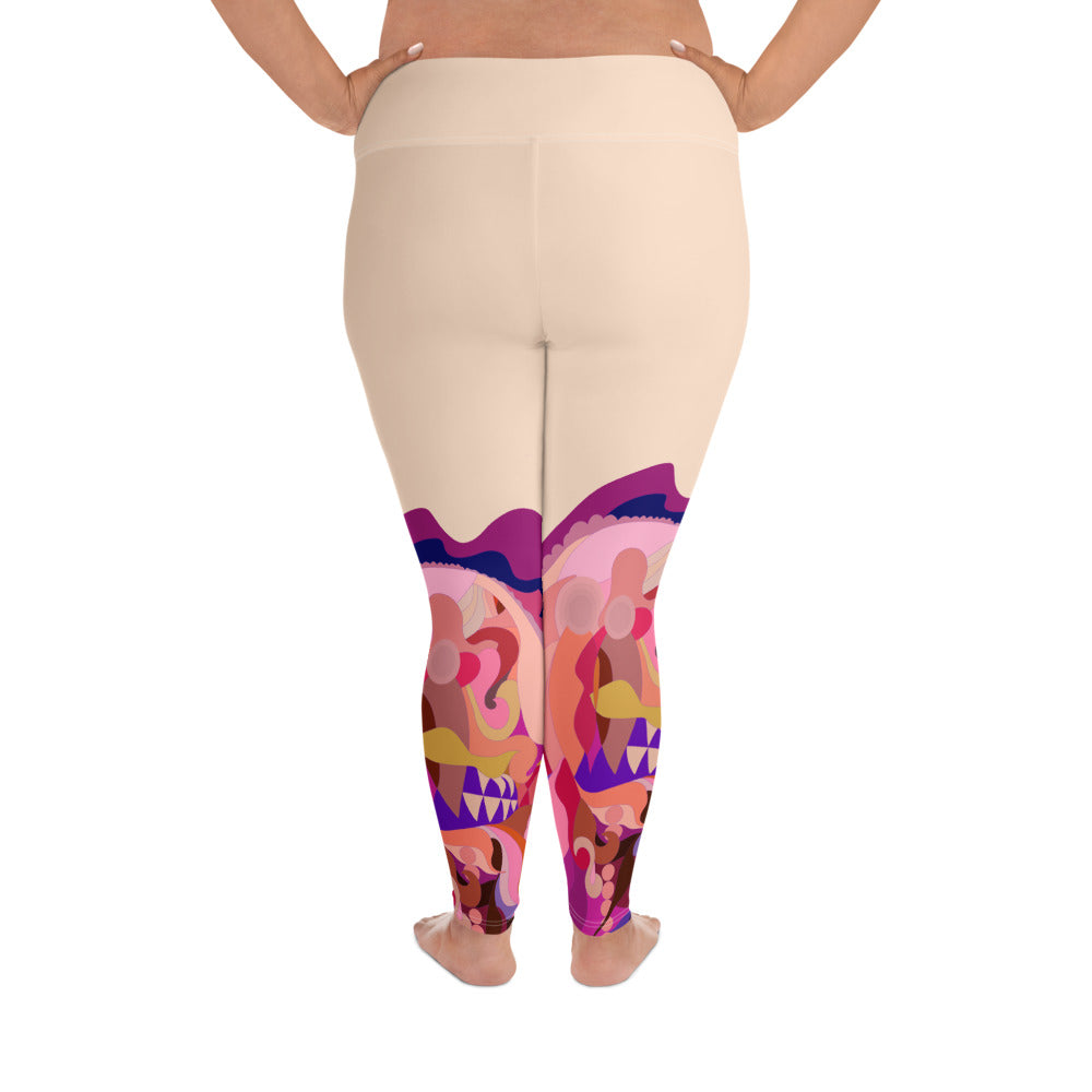 Almond Cream "Jubilee" Plus Size Leggings